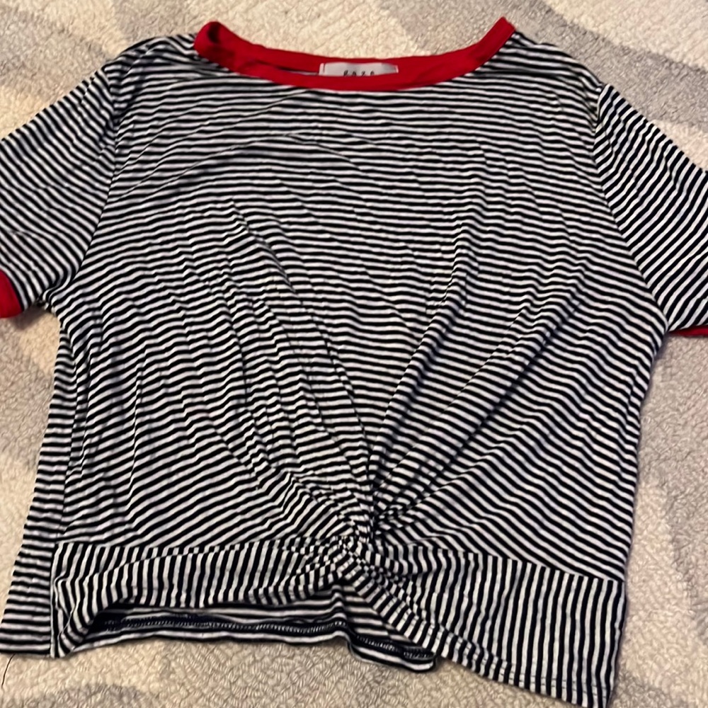 B&W Striped Crop Top